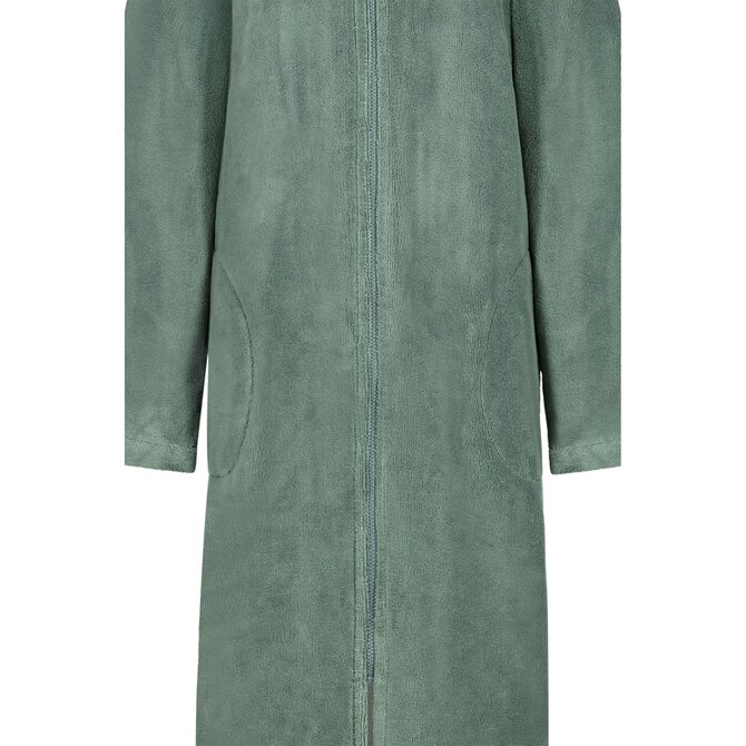 Cawo Dames  Home Badjas met Capuchon en ritssluiting Doubleface 40/42 fjord Cawo Dames  Home Badjas met Capuchon en ritssluiting Doubleface 40/42 fjord