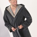 Cawö Cawo Heren  Home Badjas met Capuchon Doubleface 46/48 stone
