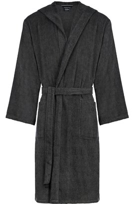 Cawo Heren Home Badjas met Capuchon Uni 5623 M basalt