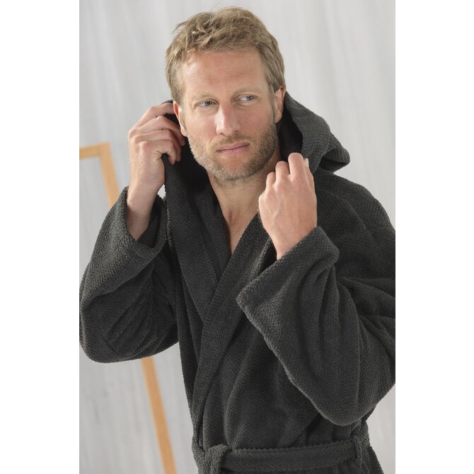 Cawo Heren  Home Badjas met Capuchon Uni M basalt Cawo Heren  Home Badjas met Capuchon Uni M basalt