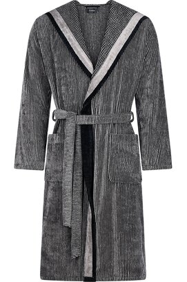 Cawo Heren Home Badjas met Capuchon 58 5841 natuur-zwart