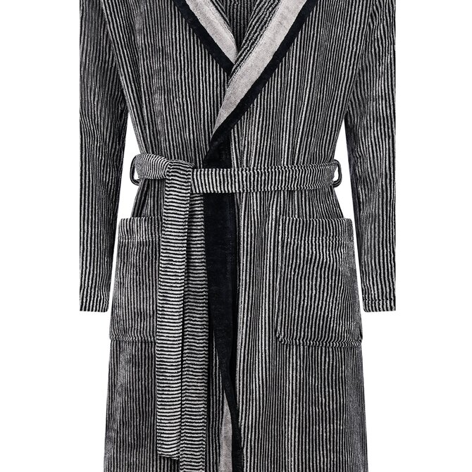 Cawo Heren  Home Badjas met Capuchon  58 natuur-zwart