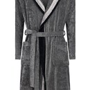 Cawö Cawo Heren  Home Badjas met Capuchon  48 natuur-zwart