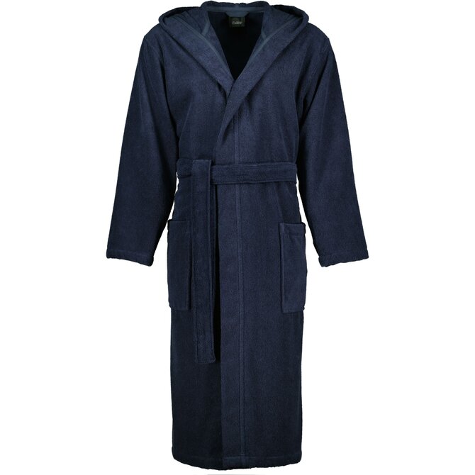 Cawo Heren  Home Badjas met Capuchon Uni 4XL blauw
