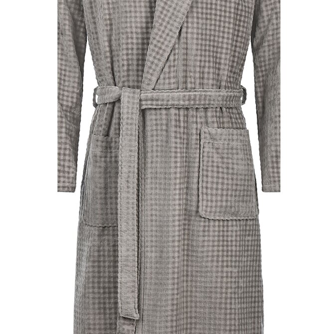 Cawo Heren  Home Badjas met Sjaalkraag Uni 60 6508 graphit