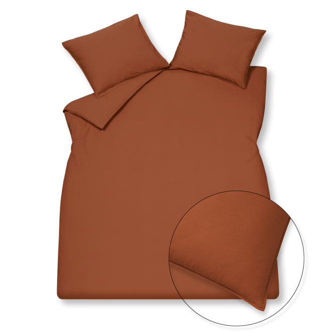 Vandyck Washed Cotton 1-persoons (140x200/220) rusty brown Vandyck Washed Cotton 1-persoons (140x200/220) rusty brown