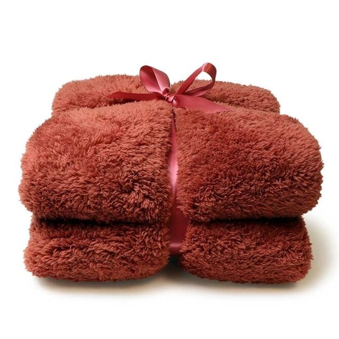 Unique Living Plaid Teddy 150x200cm redwood Unique Living Plaid Teddy 150x200cm redwood