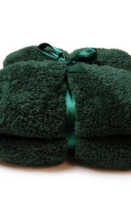 Unique Living Plaid Teddy 150x200cm dark green
