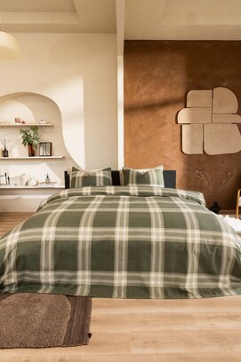 Kayori  Magome  Dekbedovertrek  Flanel  140x200/220  Olijfgroen