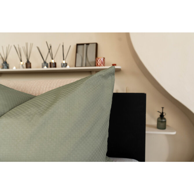 Kayori  Otsu  Dekbedovertrek  Katoensatijn  200x200/220 Olijfgroen Kayori  Otsu  Dekbedovertrek  Katoensatijn  200x200/220 Olijfgroen