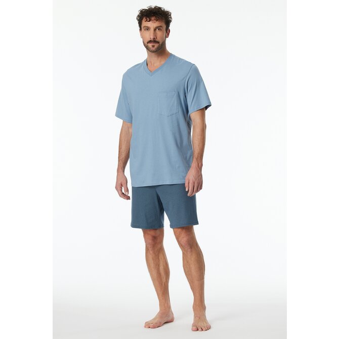 Schiesser Pyjama Short bluegrey 181153 52/L