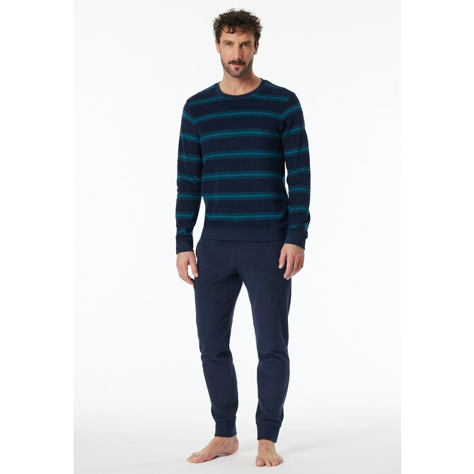 Schiesser Pyjama Long petrol 181932 54/XL Schiesser Pyjama Long petrol 181932 54/XL