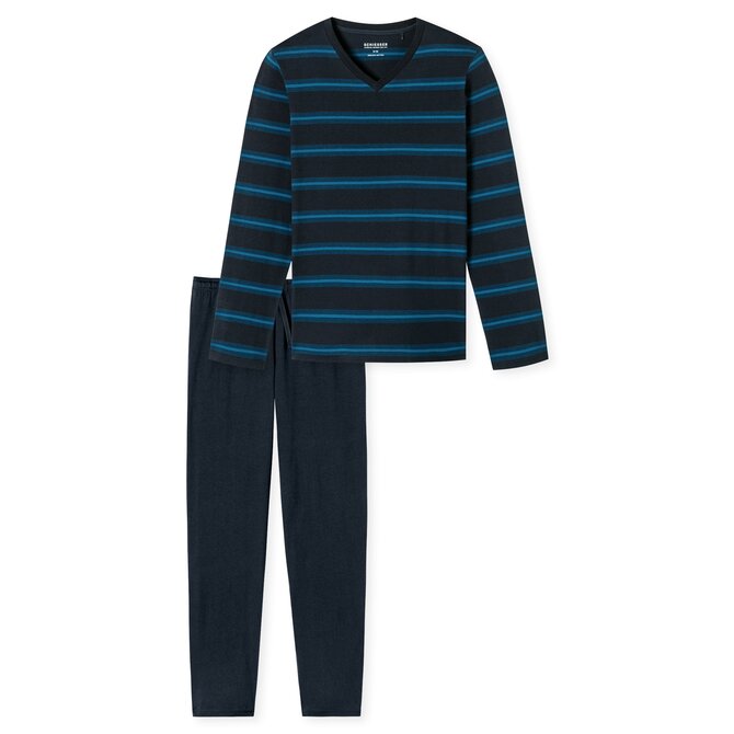 Schiesser Pyjama Long petrol 181930 48/S Schiesser Pyjama Long petrol 181930 48/S