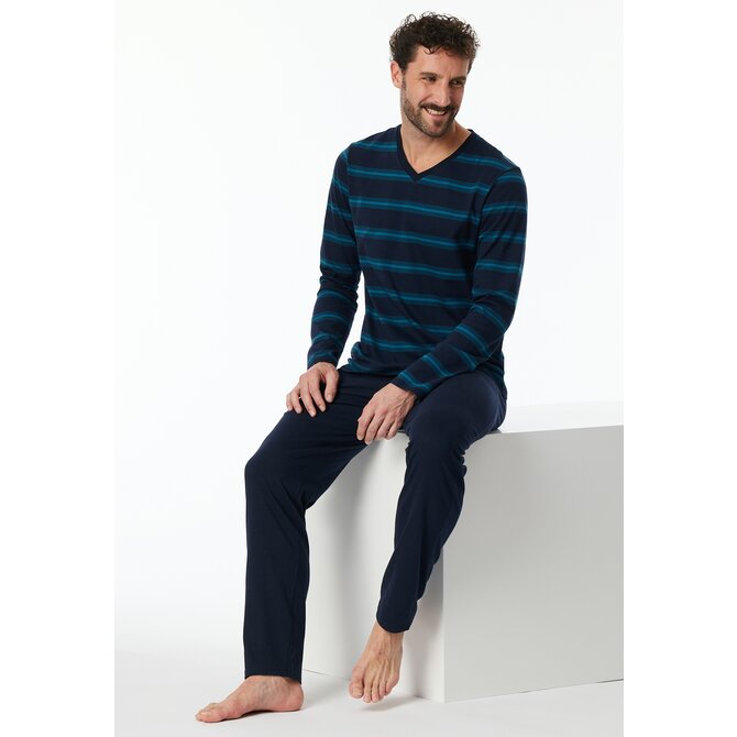 Schiesser Pyjama Long petrol 181930 52/L Schiesser Pyjama Long petrol 181930 52/L