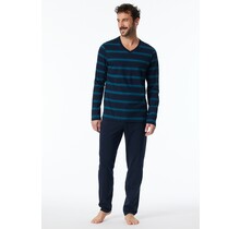 Schiesser Pyjama Long petrol 181930 58/3XL