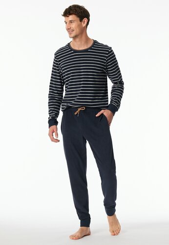Schiesser Schiesser Pyjama Long nightblue 181929 58/3XL