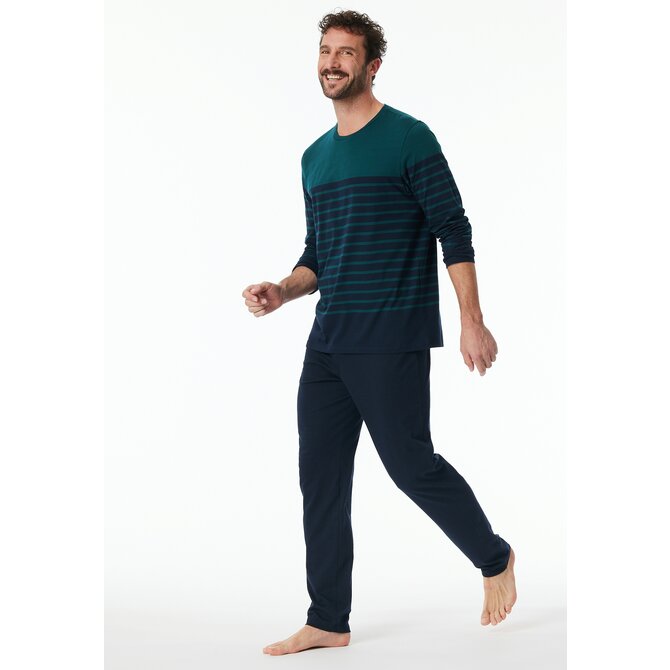 Schiesser Pyjama Long petrol 181925 54/XL Schiesser Pyjama Long petrol 181925 54/XL