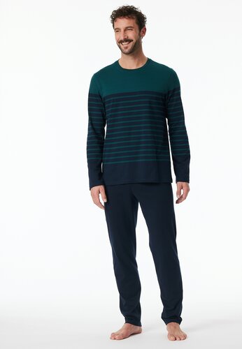 Schiesser Schiesser Pyjama Long petrol 181925 48/S