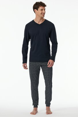 Schiesser Pyjama Long nightblue 181922 50/M
