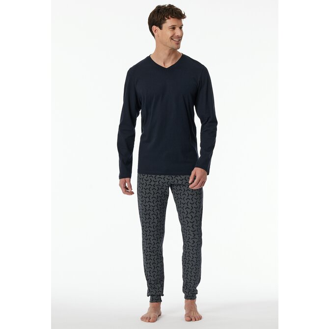 Schiesser Pyjama Long nightblue 181922 58/3XL Schiesser Pyjama Long nightblue 181922 58/3XL