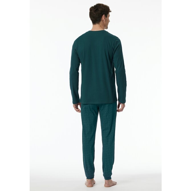 Schiesser Pyjama Long petrol 181922 54/XL Schiesser Pyjama Long petrol 181922 54/XL