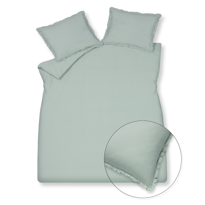 Vandyck Pure 83 Percale Ruffle 2-persoons (200x200/220) pearl blue