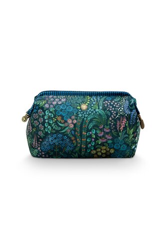 Pip Studio Pip Studio Cooper Cosmetic Purse Extra Large Querida Dark Velvet Dark Blue 30x13.8x20.7cm