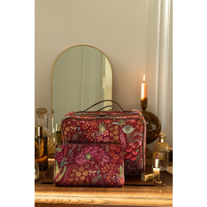 Pip Studio Casey Beauty Case Querida Velvet Red 27x10x19cm