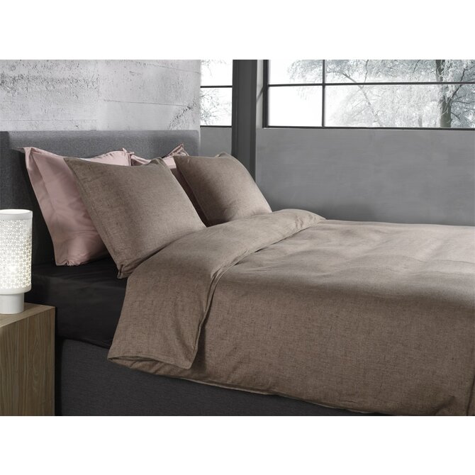 Heckett & Lane Franela Dekbedovertrek 200x200/220 Simply Taupe Heckett & Lane Franela Dekbedovertrek 200x200/220 Simply Taupe