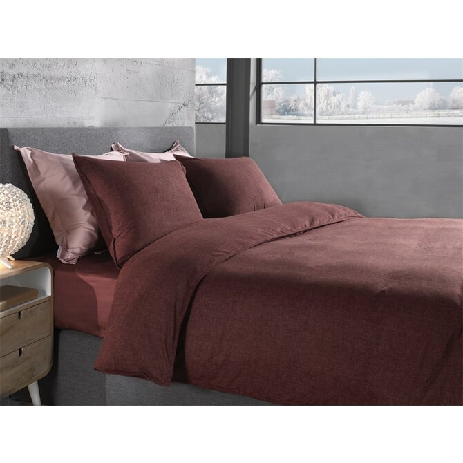 Heckett & Lane Franela Dekbedovertrek 240x200/220 Brandy Brown Heckett & Lane Franela Dekbedovertrek 240x200/220 Brandy Brown