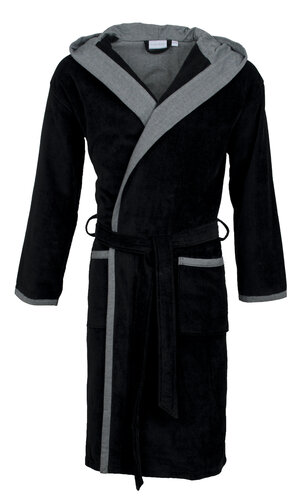 Carl Ross Carl Ross Heren Badjas Velours met Capuchon 637310 Deep Black/Basalt 56/58 afbeelding