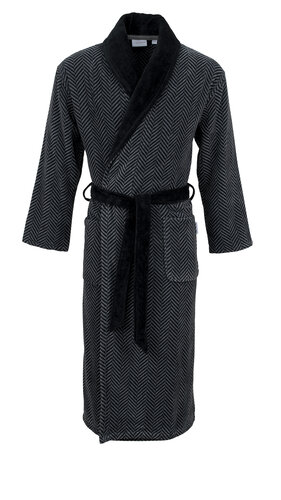 Carl Ross Carl Ross Heren Badjas Sjaalkraag 612200 Deep Black/Basalt 56/58