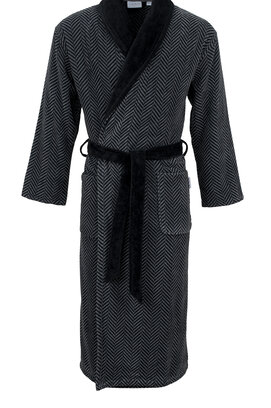 Carl Ross Heren Badjas Sjaalkraag 612200 Deep Black/Basalt 52/54