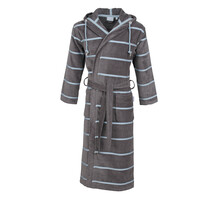 Carl Ross Heren Badjas Velours met Capuchon 610300 Basalt/Iceblue 48/50