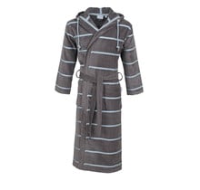 Carl Ross Heren Badjas Velours met Capuchon 610300 Basalt/Iceblue 60/62