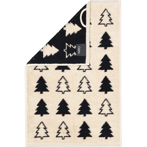 Cawö Cawo Christmas Edition 794 Fir trees Gastendoekje schwarz afbeelding