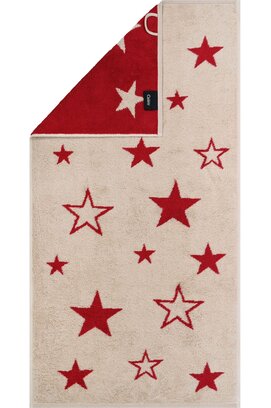 Cawo Christmas Edition 792 Stars Handdoek rot