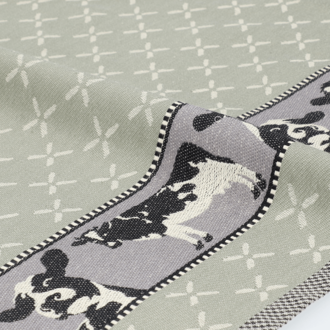 Bunzlau Castle Theedoek  Cows  Dark Green