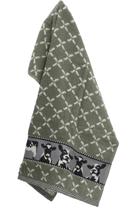 Bunzlau Castle Keukendoek Cows  Dark Green