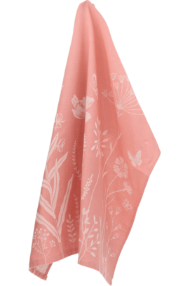 Bunzlau Castle Wild Flowers theedoek 65x65 Pink