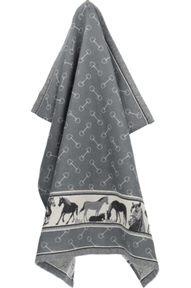 Bunzlau Castle Horse theedoek 65x65 Anthracite