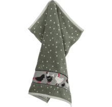 Bunzlau Castle Keukendoek Chickens  Dark Green