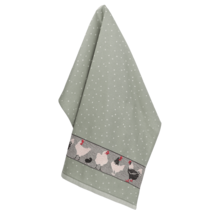 Bunzlau Castle Theedoek  Chickens  Dark Green