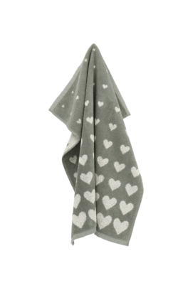 Bunzlau Castle Keukendoek Hearts Dark Green