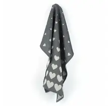 Bunzlau Castle theedoek Hearts Black 65x65