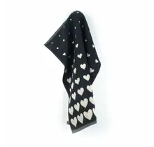 Bunzlau Castle keukendoek Hearts Black 53x60