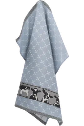 Bunzlau Castle Cows theedoek 65x65 Grey-Blue