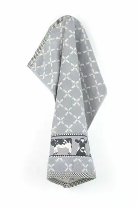 Bunzlau Castle keukendoek Cows Grey 53x60
