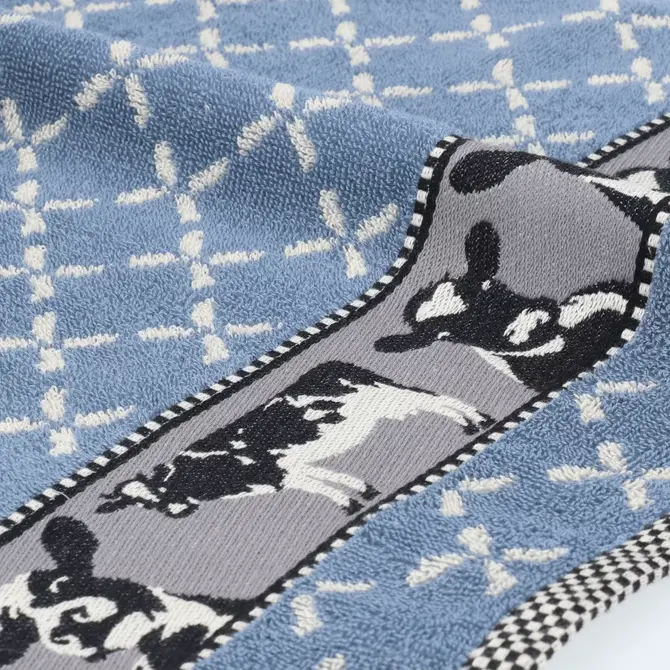 Bunzlau Castle Keukendoek Cows Grey-Blue