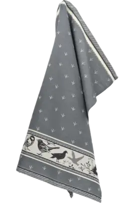 Bunzlau Castle Birds theedoek 65x65 Anthracite